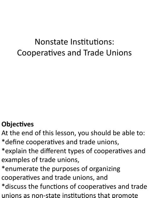 cooperatives and trade unions|The future of cooperatives and trade unions: the relevance for the .